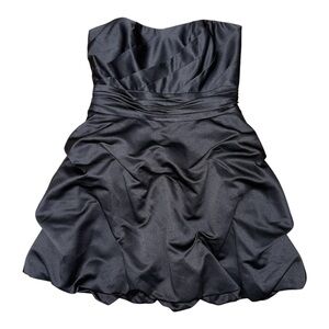 David's Bridal Gray Strapless Ruched Gown